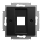 BUSCH-JAEGER keskplaat modulaarse pesa jaoks 1-kohaline koos tugir&otilde;ngaga, must matt 2CKA001753A0248
