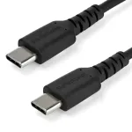 StarTech.com 1m USB C laadimiskaabel &ndash; vastupidav kiirlaadimis- ja s&uuml;nkroonimiskaabel USB 2.0 t&uuml;&uuml;p C &ndash; t&uuml;&uuml;p C s&uuml;learvuti laadija juhe &ndash; TPE kate aramiidkiud M/M 60W must &ndash; Samsung S10 S20 iPad Pro MS Surface