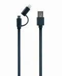 GEMBIRD USB Apple Lightning ja Micro USB laadimise kombokaabel 1m - must