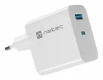 NATEC NUC-2144 mobiilseadme laadija universaalne valge vahelduvvoolu kiirlaadimine siseruumides