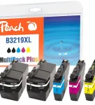 Peach Combi Pack Plus, &uuml;hilduv Brother LC-3219XL, k&otilde;rge (XL) saagis, must, ts&uuml;aan, magenta, kollane, 62 ml, 15 ml, 5 tk, komplektpakend