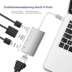 Dokkimisjaam helos 288388 USB 3.1 USB-C 4K HDMI, DVI ja VGA v&auml;ljunditega