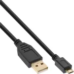 InLine Micro USB 2.0 kaabel USB Type A-pistik / Micro-B-pistik, must, 0,3 m