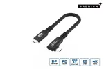 USB-C&ndash;USB-C kaabel MicroConnect USB3.2CC015-A, USB 3.2 Gen 2x2, 20 Gbit/s, 0,15 m, must