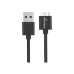 USB-A to Micro-B USB 3.0 laadimis- ja s&uuml;nkroonimiskaabel MediaRange MRCS239 &mdash; 50 cm, 5 Gbps, 5 W, must