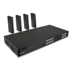 Lindy 150m Cat.6 4x4 HDMI 4K60 HDBaseT maatrikspikendaja, 3840 x 2160 pikslit, AV-saatja ja -vastuv&otilde;tja, 150 m, juhtmega, must, HDCP