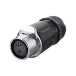 Juhtmepistik Alcasa IC01-20P202 S1 Toite 2-kontaktiline Must