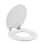 Beldray LA00000073WHTEU7 Puidust WC-iste - pehme sulgumine, valge, ovaalne