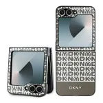 DKNY DKHCZF6PSOSPW Kaitsev tagakaas Samsung Galaxy Z Flip 6 / Z Flip7 FE jaoks - Pruun korduva mustri ja alumise triibuga
