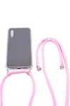 Evelatus Samsung Galaxy A50 Case with Rope Lanyard Pink Transparent