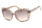 GUESS Women's Sunglasses GF0383-45F Butterfly Havana Acetate 57mm