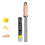 Microplane Premium Classic Grater Malve (Mauve) &ndash; Fine Zester, Stainless Steel Blade, Ergonomic Handle, Dishwasher Safe, Protective Cover Included