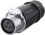 GoodConnections IC01-20P302 S1 Power 3-kontaktne t&ouml;&ouml;stuslik pesa&uuml;hendus, kl&otilde;psfikseerimisega, jootepistikutega, M20