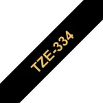 Sildilint Brother TZe334 12mm Kuld mustal