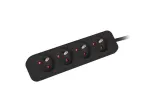 Lanberg, pikendusjuhe, PS0-04E-0150-BK toiteplokk 4 AC-pistikupesaga siseruumidesse, must (4x, CEE 7/5, 1,50 m)