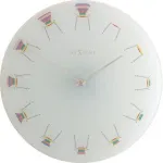NeXtime klok 8809 Chair, &Oslash;30 cm, Seinale, Valge/Mitmev&auml;rviline