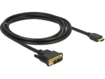 DeLOCK - Videokaabel - Single Link - HDMI / DVI - DVI-D (M) HDMI-le (M) - 2 m - Kolmekordne isolatsioon - Must - P&ouml;idlakruvid