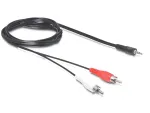 Helikaabel DeLOCK 84000 1,5 m 2xRCA 3,5 mm must