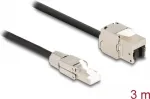DeLOCK kaabel RJ45-pistik, v&auml;ljapeal monteeritav, keystone-mooduli RJ45-pessa, Cat.6A, 3 m