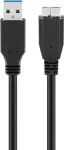 Goobay 95734 USB 3.0 SuperSpeed kaabel, USB-A &ndash; Micro-B, 0,5 m, must