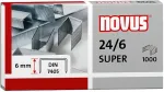 NOVUS 040-0026 Klambrid 24/6 DIN Super, 1000 tk, tsingitud teras