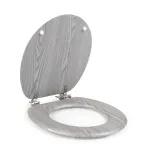 Beldray LA00000074GRYPEU7 Puidust WC-iste - pehme sulgumine, hall, ovaalne