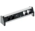 Bachmann DESK 1 lauapaneel, alumiinium, must, 2 vahelduvvoolu pistikupesa, 230 V, 16 A, USB laadimine