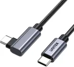UNITEK USB-C to USB-C kaabel 90&deg; nurga all PD 100W 5m Must