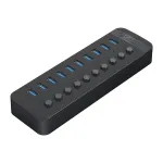 ORICO CT2U3-10AB 10-Port USB 3.0 Hub with Individual Switches - Black