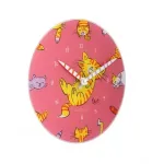 NeXtime klok 8810 Tickle My Tummy, &Oslash;30 cm, Seinale, Roosa/ Mitmev&auml;rviline