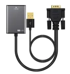 Microconnect VGAHDMI VGA-HDMI adapter, VGA 15-kontaktne pistik HDMI pesasse, aktiivne, USB-toitega, 1080p, 0,15 m, must