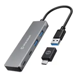 GRAUGEAR G-HUB2A2C-AC liidese jaotur USB 3.2 Gen 1 (3.1 Gen 1) Type-A + Type-C 5000 Mbit/s h&otilde;bedane