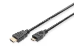Digitus ASSMANN - Video- / helikaabel - HDMI - 30 AWG - Mini-HDMI, 19 kontaktiga (M) - HDMI, 19 kontaktiga (M) - 3 m - topeltisolatsioon - must (AK-330106-030-S)