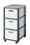 Sahtel&uuml;ksus Rotho Country hall Valge, 3 sahtlit, tehnopol&uuml;meer, 325&times;712&times;375 mm, antratsiit/valge, transpordiratastega