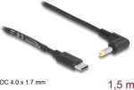 DeLOCK USB USB-C toitekaabel alalisvoolu 4,0 x 1,7 mm isane nurga all 1,5 m