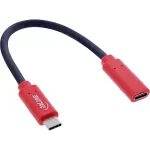 InLine 31654 USB andmeblokeerija, USB-C pistiku ja pesaga adapterkaabel, 0,2 m, 240 W PD