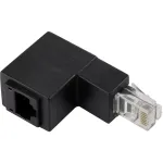 Renkforce 1362472 RJ45 v&otilde;rguadapter, Cat 5e, 90&deg; allapoole painutatud, RJ45 pistik &ndash; RJ45 pesa, must