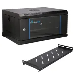 EXTRALINK LITE 4U 530X400 SEINALE KINNITATAV RACK-KAPP MUST RIIULIGA