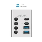 Hub USB3.2 Gen1, 4 porti, USB-A/C, sisse/v&auml;lja l&uuml;liti