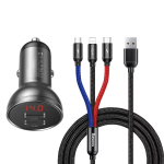 Auto USB-laadija Baseus AB2XUSBAKBK &mdash; 2&times; USB 2.0, 4,8 A, sigaretis&uuml;&uuml;taja toide, must/hall