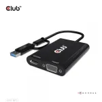 CLUB3D USB Gen1 USB-C/-A duaal-HDMI-le (4K/30Hz) / VGA-le (1080/60Hz)