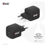 CLUB3D reisilaadija PPS 45W GaN-tehnoloogia, kahe USB Type-C pordiga, Power Delivery (PD) 3.0 tugi