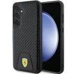 Ferrari FEHCS24MN3PUK k&otilde;va &uuml;mbris Samsung Galaxy S24+ (SM-S926) jaoks - s&uuml;sinikkiust mustriga, &otilde;mmeldud p&otilde;hi - must