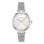 BOSS Women's 1502653 Quartz Analog Watch 32mm Stainless Steel Mesh Strap Silver