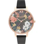 OLIVIA BURTON Naiste Kell OB16BF31 38mm Roosakuldne Roostevaba Teras Hall Nahk