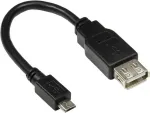 GoodConnections USB-OTG adapterkaabel, Micro-USB Type B isane - USB Type A emane, USB 2.0, 0,1 m, must