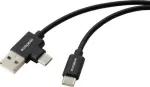 Renkforce USB 2.0 USB-C - USB-A kaabel 1m must RF-7116120