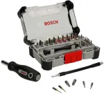 Bosch t&auml;ppiskruvikeeraja otsakute komplekt, 5 komplekti 33 osaga (kokku 165), S2 teras, 1/4 inch kuuskant, PH/PZ/S/H/T otsakud, magnetiline hoidik, jaem&uuml;&uuml;gile vitriin 2607002837,0