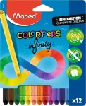 Maped COLOR'PEPS INFINITY kolmnurkne v&auml;rviliste pliiatsite komplekt, 12 erinevat v&auml;rvi, kestab 10x kauem, 100% pigmendis&uuml;damik, korduvkasutatav karp 861602