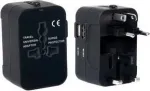 PAVO universaalne reisiadapter USB laadimisega (US/AU/EU/UK), must 8025329